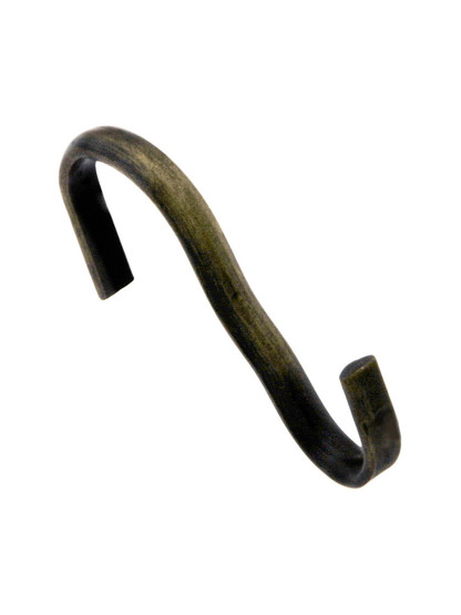 Plated Steel Rod Picture Rail Hook in Antique Brass.